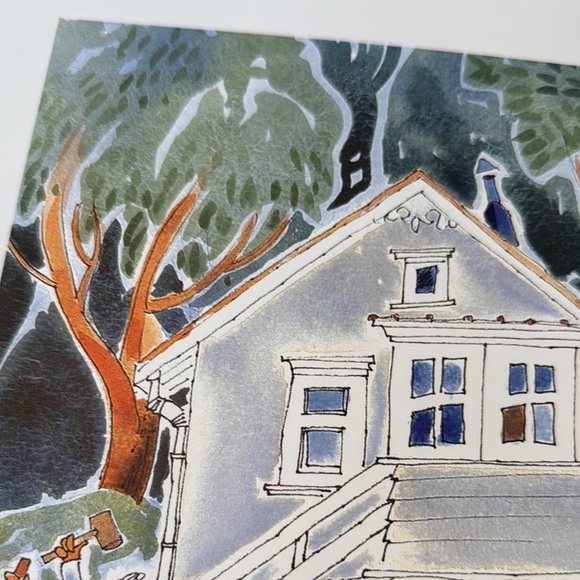 Charming White and Green Victorian House Art Print - Picture 7 of 7